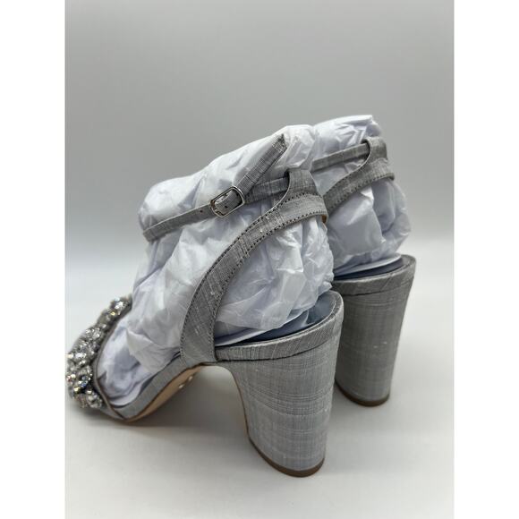 Badgley Mischka Women's Jill Chrystal Embellished Block Heel MP5331 Size 9.5 NIB - Picture 9 of 12